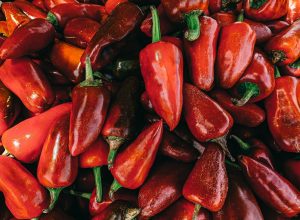 Red Bell Pepper Lot in Close Up Photography